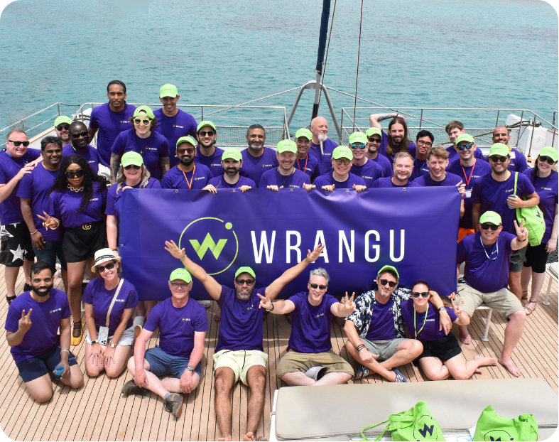Wrangu team at annual retreat, showcasing company culture and team community